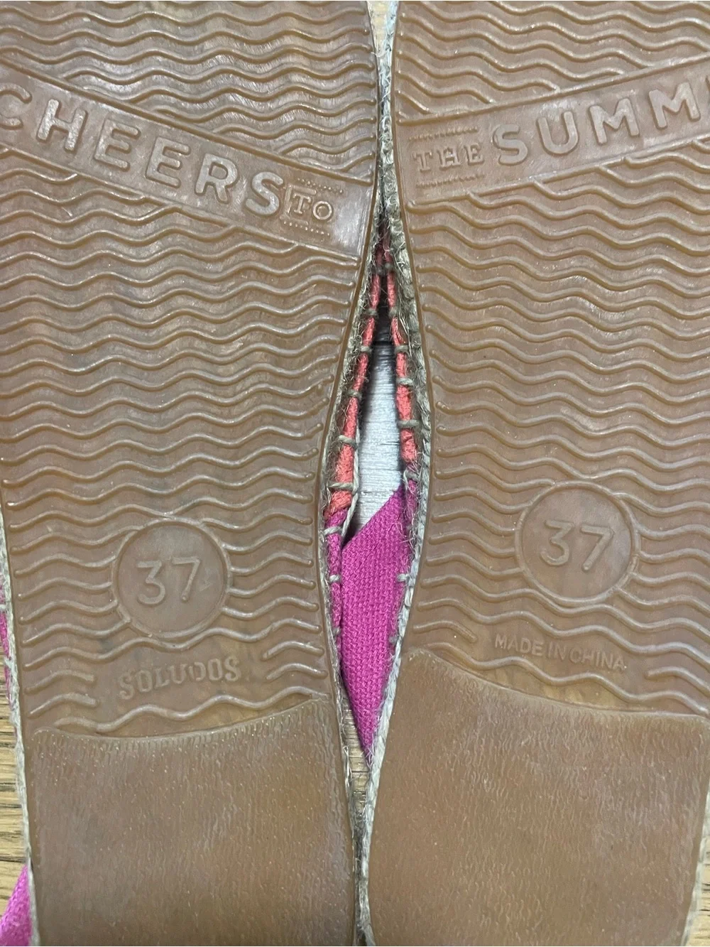 NWOT - Soludos Colorblock Canvas Espadrille Flats Pink Coral - Sz 37